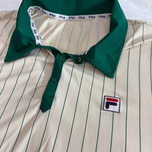 Fila Iconic Performance BB1 Polo Shirt XXL Beige Stripe